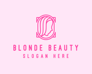 Pink Beautiful Woman Mirror logo design