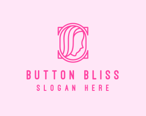 Pink Beautiful Woman Mirror logo design