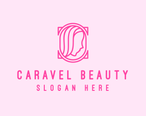 Pink Beautiful Woman Mirror logo design