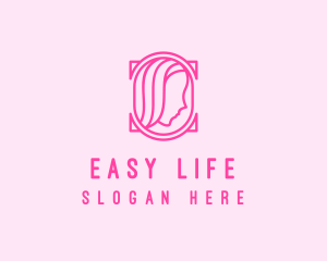 Pink Beautiful Woman Mirror logo design