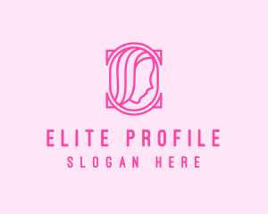 Pink Beautiful Woman Mirror logo design