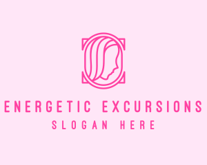 Pink Beautiful Woman Mirror logo design