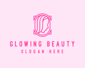 Pink Beautiful Woman Mirror logo design