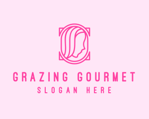 Pink Beautiful Woman Mirror logo design