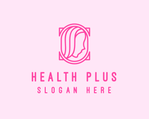 Pink Beautiful Woman Mirror logo design