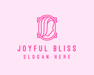 Pink Beautiful Woman Mirror logo design