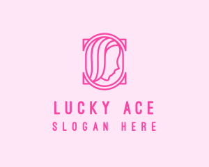 Pink Beautiful Woman Mirror logo design