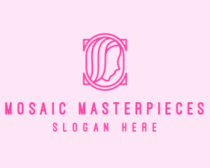 Pink Beautiful Woman Mirror logo design