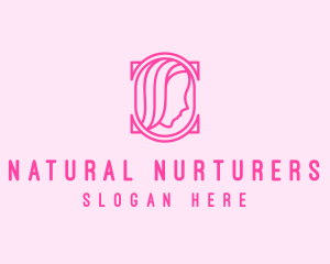 Pink Beautiful Woman Mirror logo design