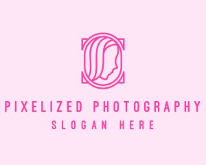 Pink Beautiful Woman Mirror logo design