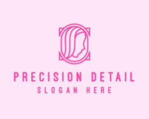 Pink Beautiful Woman Mirror logo design