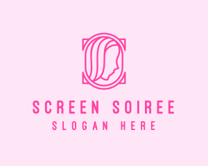 Pink Beautiful Woman Mirror logo design