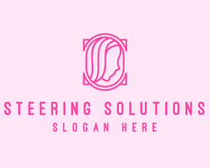 Pink Beautiful Woman Mirror logo design