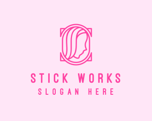 Pink Beautiful Woman Mirror logo design