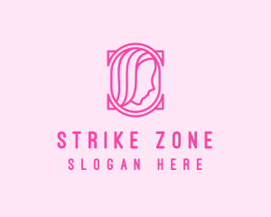 Pink Beautiful Woman Mirror logo design