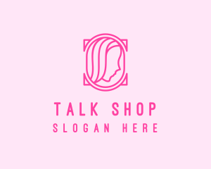 Pink Beautiful Woman Mirror logo design