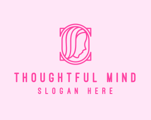 Pink Beautiful Woman Mirror logo design