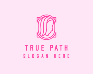 Pink Beautiful Woman Mirror logo design