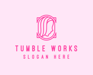 Pink Beautiful Woman Mirror logo design