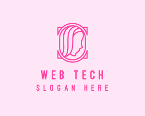 Pink Beautiful Woman Mirror logo design