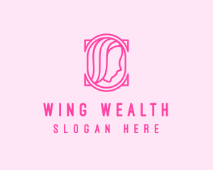 Pink Beautiful Woman Mirror logo design