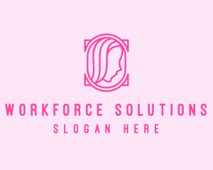 Pink Beautiful Woman Mirror logo design