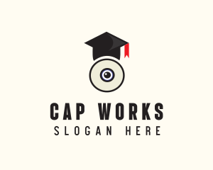 Webcam Graduation Cap logo design