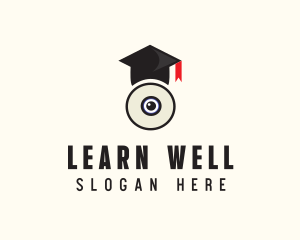 Webcam Graduation Cap logo design