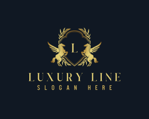 Luxury Pegasus Crest logo design