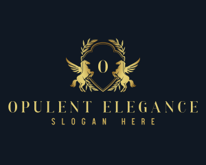 Luxury Pegasus Crest logo design