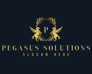 Luxury Pegasus Crest logo design