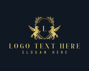 Luxury Pegasus Crest logo