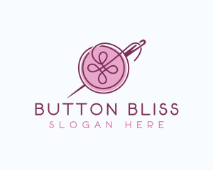 Sewing Needle Button logo design