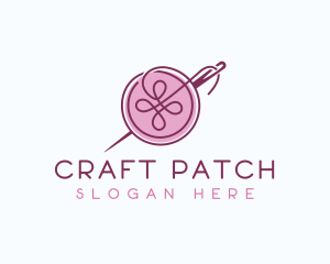 Sewing Needle Button logo design