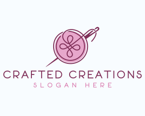 Sewing Needle Button logo design