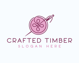 Sewing Needle Button logo design