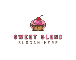 Cherry Cupcake Sweets logo design