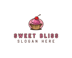 Cherry Cupcake Sweets logo design