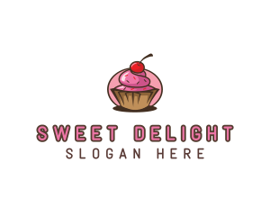 Cherry Cupcake Sweets logo design