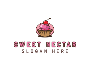 Cherry Cupcake Sweets logo design