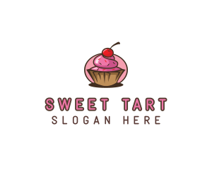 Cherry Cupcake Sweets logo design
