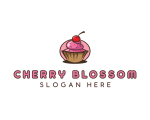 Cherry Cupcake Sweets logo design