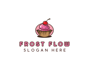 Cherry Cupcake Sweets logo design