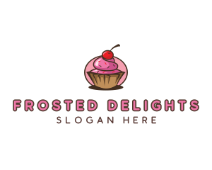 Cherry Cupcake Sweets logo design