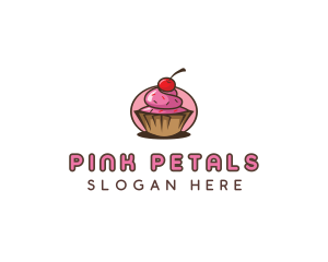 Cherry Cupcake Sweets logo design