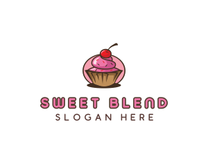 Cherry Cupcake Sweets logo design