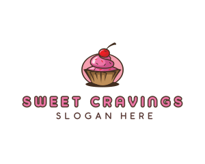 Cherry Cupcake Sweets logo design