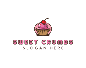 Cherry Cupcake Sweets logo design