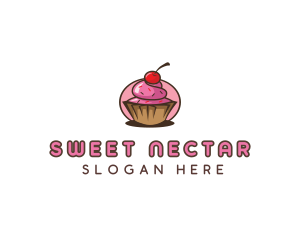 Cherry Cupcake Sweets logo design