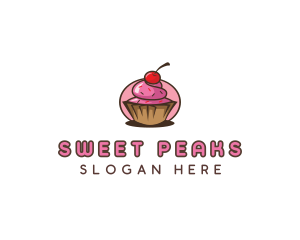 Cherry Cupcake Sweets logo design